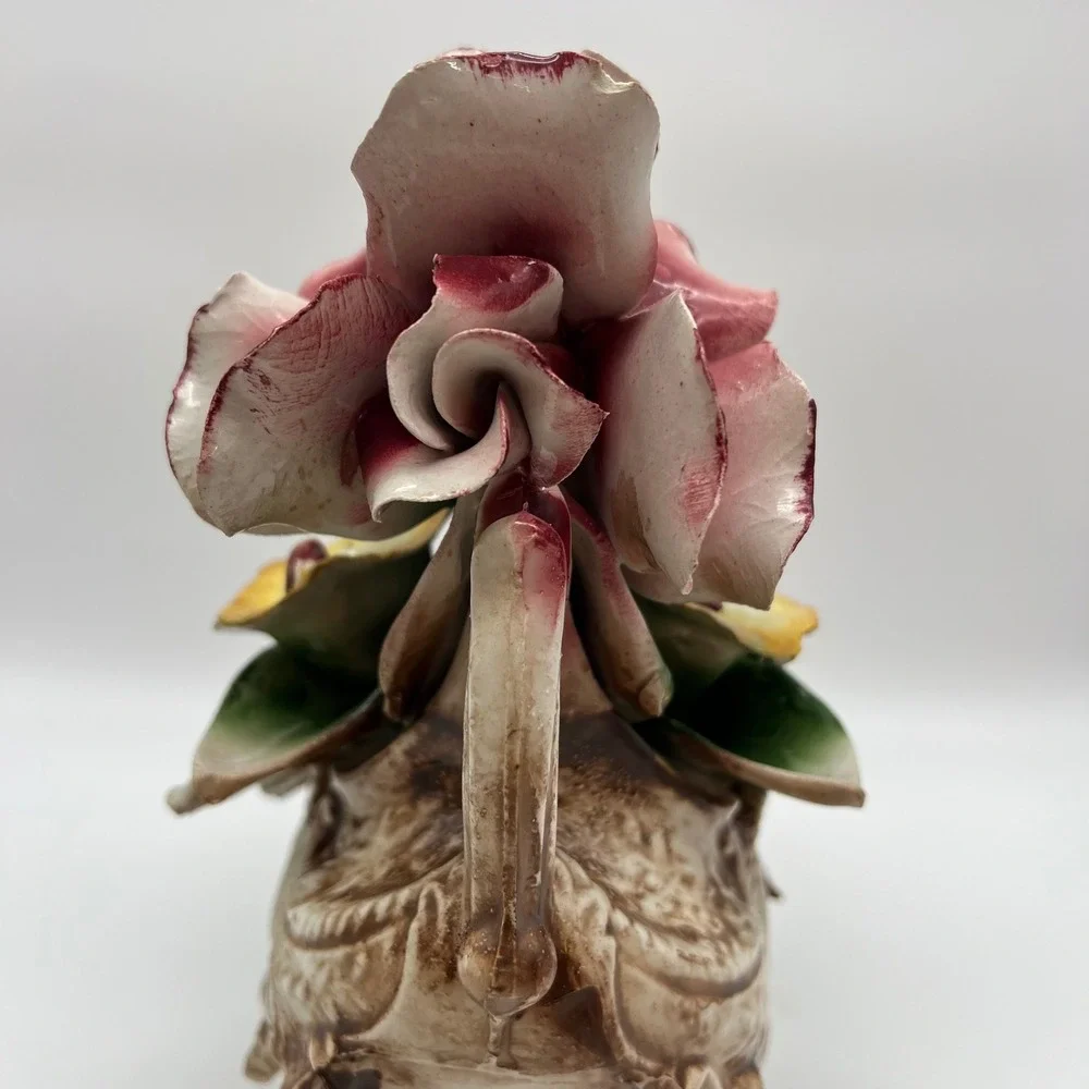 Capodimonte Italy Handcrafted Porcelain Floral Centerpiece Bowl Original Tag